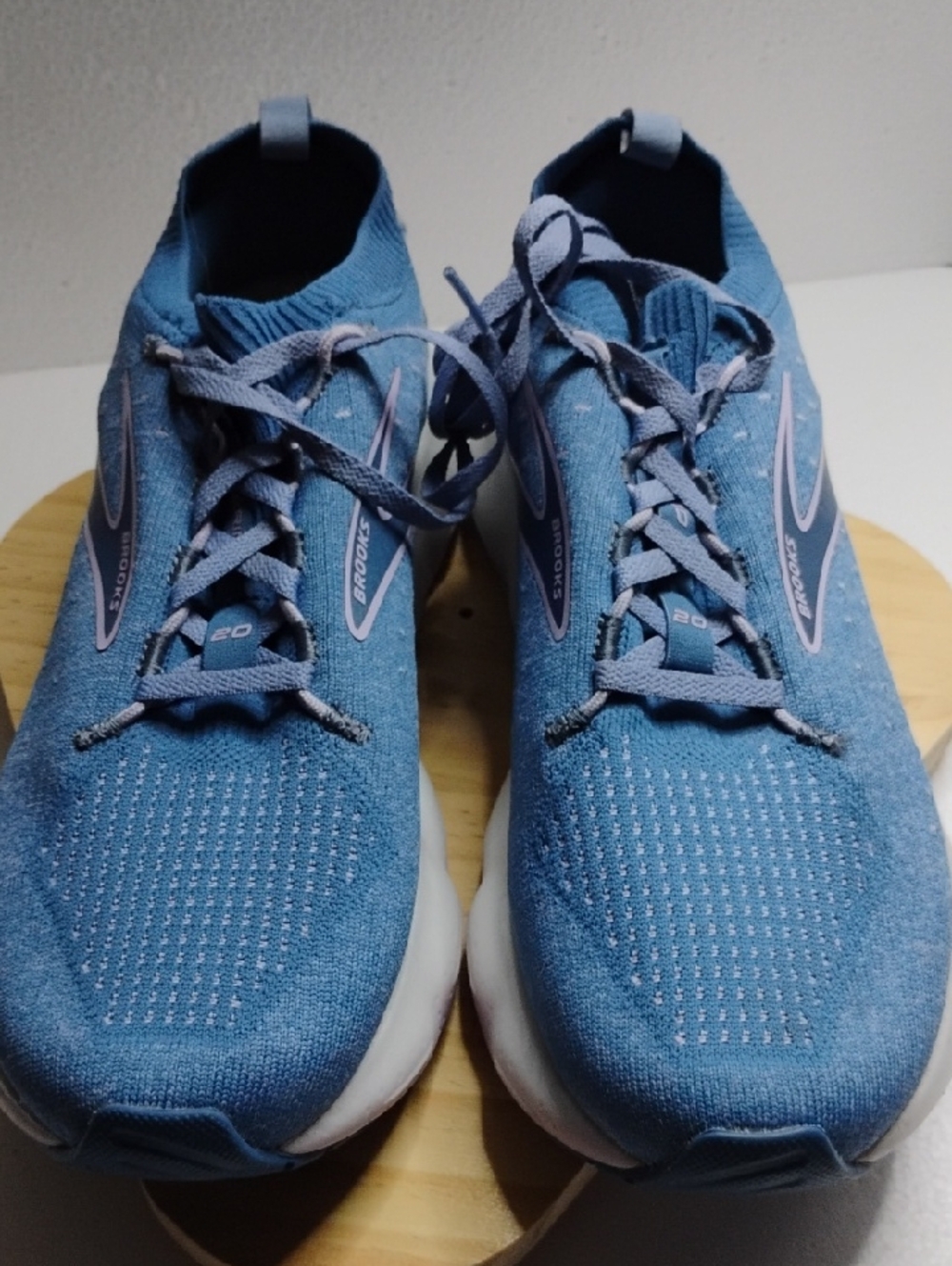 Brooks Blue Knit Lace-Up Running Shoes